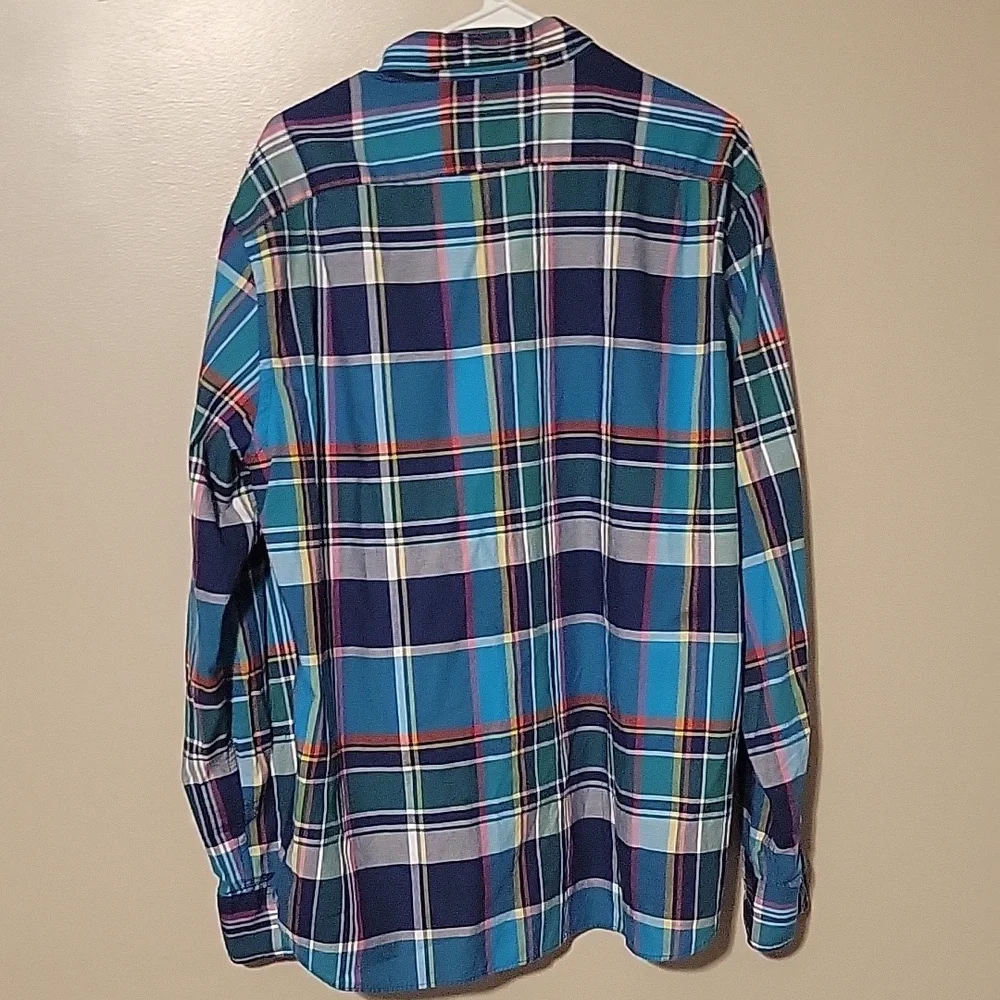J. Crew Button‎ Down Longsleeve Multicolor Summer Plaid Mens Size XL
